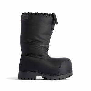 Stivali da Neve Alaska Unisex di Alta Qualità con Punta Tonda Bassa, Doposci da Uomo in Morbidissima Pelle di Vitello con Punta Extra Rotonda Stile Oversize - Product Image 4