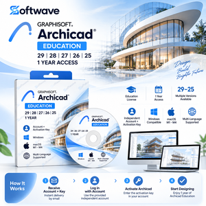 คีย์ลิขสิทธิ์การศึกษา Archicad 25-29 |   การเข้าใช้งาน 1 ปี |   บัญชีอิสระ + คีย์การเปิดใช้งาน |   วินโดวส์และแมค M1-M4 |   หลายภาษา - Product Image 2