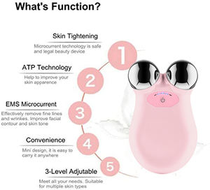 Masajeador de piel antiarrugas eléctrico Dispositivo de microcorriente facial para piel flácida - Product Image 2