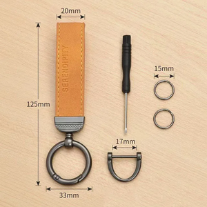 China Wholesale Sublimation <b>Custom</b> Engraving logo Business Metal Leather Car <b>Keychain</b> - Product Image 2