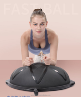 Ballon d'équilibre de yoga semi-circulaire 63 cm/24,8 pouces avec pompe à cordon PVC+ABS Écologique Anti-éclatement Multifonction Transparent