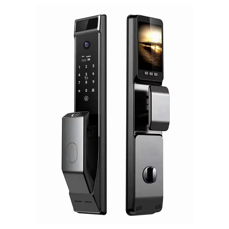 Cerradura inteligente S914MAX, bloqueo con huella digital, visor, Tuya, Wifi, aplicación, contraseña, tarjeta RFID, cerradura de puerta inteligente con cámara HD