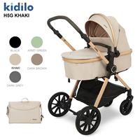 Poussette multifonctionnelle Kidilo, 3-en-1 réversible, haute vue, légère et pliable avec nacelle pour nouveau-né