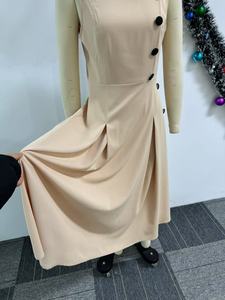 S10993 Vestidos <span class=keywords><strong>de</strong></span> Verano <span class=keywords><strong>de</strong></span> Moda para <span class=keywords><strong>Mujer</strong></span>, Casuales, Elegantes, <span class=keywords><strong>de</strong></span> Cintura Alta, Cuello Alto, Sin Mangas, Vestido <span class=keywords><strong>de</strong></span> Oficina para <span class=keywords><strong>Mujer</strong></span> con Botones - Product Image 5
