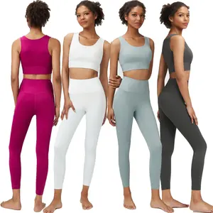 Vêtements de sport personnalisés Vêtements de sport pour femmes Yoga Gym Fitness Vêtements Leggings sans couture Ensemble d'entraînement pour femmes