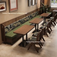Ensemble de mobilier de restaurant en bois massif d'Asie du Sud-Est, avec banquette murale et tables, pour usage commercial (Hot Pot, Thé, Café)