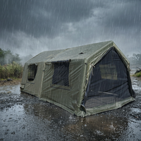 Tente de camping gonflable de haute qualité pour 5 à 8 personnes, en coton mélangé, pour la famille en plein air, fabriquée avec du tissu Oxford imperméable
