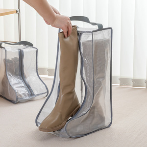 Bolsa protectora para botas, organizador de zapatos transparente para viaje, gran capacidad, cremallera impermeable, almacenamiento portátil ecológico para botas - Product Image 4