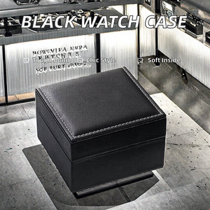 Caja de Reloj con Tapa Abatible de Cuero PU, Suministro Directo del Fabricante, Caja de Embalaje Azul de Alta Gama con Impresión de Logotipo - Product Image 2