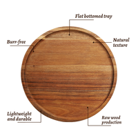 Plateau de service rond classique en bois durable, non toxique, couleur personnalisable, pour décoration intérieure, assiette, plat, fête, dîner