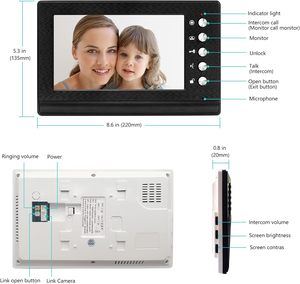 Videoportero barato de 4 cables sencillo, desbloqueo de conversación bidireccional, imagen HD, dos desbloqueos, pantalla de 7 pulgadas, buena calidad, fácil conexión - Product Image 4