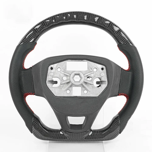 Volant de course LED au design élégant en fibre de carbone véritable pour <span class=keywords><strong>Ford</strong></span> Tourneo Custom <span class=keywords><strong>Puma</strong></span> 2018 2019 <span class=keywords><strong>2020</strong></span> 2021 - Product Image 3