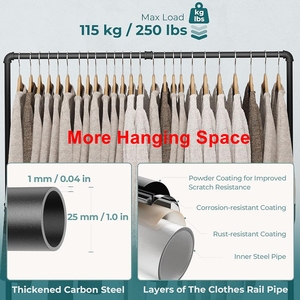Home Use Metal Floor-to-Ceiling Clothes <strong>Rack</strong> Shop <strong>Display</strong> Stand with Balls for Wardrobe for <strong>Cloth</strong> Store Furniture - Product Image 4