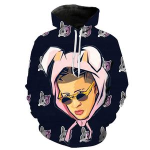 2023 NEW Bad <span class=keywords><strong>Bunny</strong></span> Fashion Casual 3D stampato felpa con cappuccio felpe uomo donna inverno manica lunga Harajuku Streetwear Rapper Coat - Product Image 2