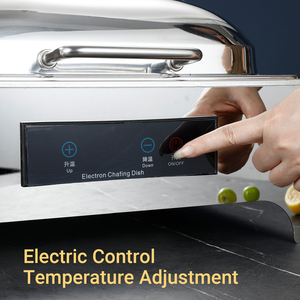Ensemble chauffe-plats électrique en acier inoxydable fantaisie de 6 L avec couvercle hydraulique en verre, pour servir les aliments, pour hôtel, buffet de <span class=keywords><strong>salon</strong></span> - Product Image 4