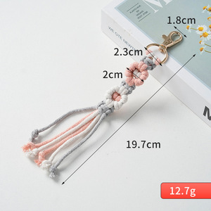 Insi Estilo nórdico hecho a mano tejido teléfono móvil cadena Margarita flor mosquetón llavero creativo bolsa colgante y colgante regalo - Product Image 2