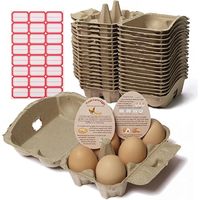 Boîtes à œufs compostables en fibre de canne à sucre, blanches, végétales, pour 6 œufs, pour la pâtisserie maison (OEM)