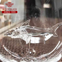 Verre à vin et à cocktail transparent de luxe en forme de requin, 720 ml (25 oz), en cristal sans plomb, pour usage en bar