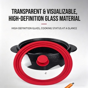 <span class=keywords><strong>Tapa</strong></span> Universal de Vidrio Templado de Varios Tamaños con Borde de Silicona <span class=keywords><strong>Antisalpicaduras</strong></span> y Ventilación de Vapor, Resistente al Calor, Apta para Lavavajillas - Product Image 4