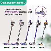 Brosse d'Accessoires d'Aspirateur pour Dyson V6 V7 V8 V10 V11 V15 avec Phares, Accessoires d'Aspirateur pour Parquets et Tapis