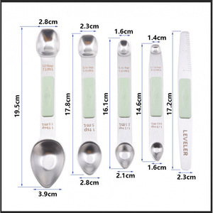 Nuevo Juego de 5 Cucharas Medidoras Magnéticas de Doble Cabeza en Varios Colores para Repostería y Café - Product Image 5