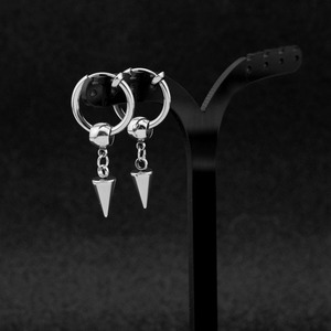 Boucles d'oreilles pendantes géométriques au design de niche populaire, style luxe léger et simple, unisexe, en acier inoxydable, bijoux tendance - Product Image 3