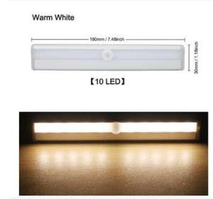 TAIKOO – lumière d'armoire <span class=keywords><strong>de</strong></span> cuisine intérieure à <span class=keywords><strong>Led</strong></span>, détecteur <span class=keywords><strong>de</strong></span> <span class=keywords><strong>mouvement</strong></span> intérieur à 10 <span class=keywords><strong>Led</strong></span> pour placard sous armoire, détecteur <span class=keywords><strong>de</strong></span> garde-robe, bande d'escalier - Product Image 4