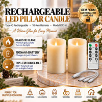 Bougies LED en forme de pilier à flamme 3D, sans flamme, alimentées par USB, télécommandées, sûres pour les enfants, ambiance maison, Pâques, Nouvel An