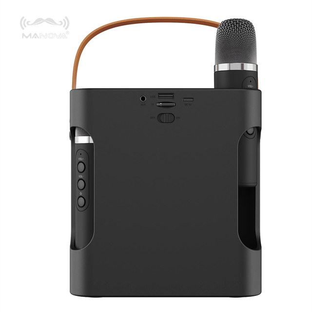Portable Bluetooth Karaoke Speaker with 2 Wireless Microphones for Home Party
