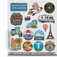 Aimant de réfrigérateur en métal 2D/3D, motif dessin animé mignon, émaillé, souvenir touristique personnalisé, en promotion
