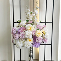Centro de Mesa de Boda Artificial con Bola de Flores Hecha a Mano, Moderna, de Tela de Seda Blanca, Diseño Exclusivo DDP, Personalizable, en Oferta