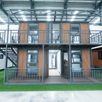 Maison conteneur extensible à deux étages et double aile, étanche et isolée, villa préfabriquée pour usage résidentiel et glamping