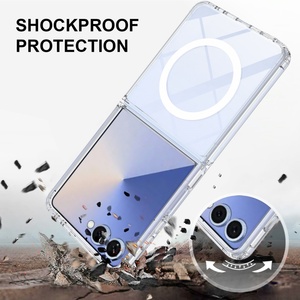 <span class=keywords><strong>Funda</strong></span> Magnética para <span class=keywords><strong>Samsung</strong></span> Galaxy Z <span class=keywords><strong>Flip</strong></span> 7 FE / 8 7 6 5, Carcasa Transparente de Acrílico y PC con Carga Inalámbrica - Product Image 4