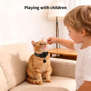 Collar GPS para mascotas, rastreador para gatos, negro, resistente al agua, Bluetooth, seguimiento en tiempo real, compatible con Apple Find My, solo iOS - Product Image 6