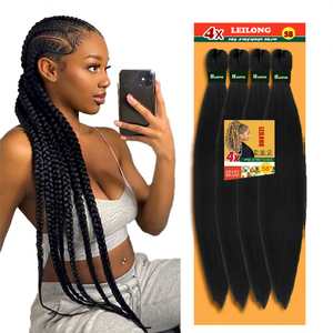 Extensions de cheveux synthétiques en tresses pré-étirées en gros, tresses synthétiques <span class=keywords><strong>2X</strong></span> <span class=keywords><strong>3X</strong></span> 4X, cheveux de tressage synthétiques de 26 pouces pré-étirés - Product Image 1