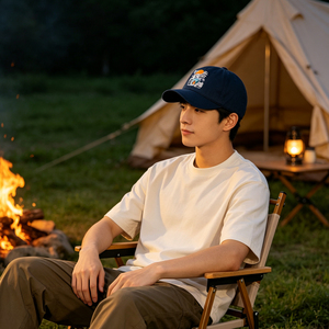 Gorra de Béisbol de 6 Paneles de Algodón con Bordado de Paisaje de Camping, Gorra de Sol Ligera y Transpirable para Senderismo, Correr y Deportes al Aire Libre - Product Image 5