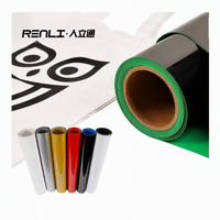 Vinyle de transfert thermique double couleur en PU finition mate pour impression sur tissu en coton, film de transfert par gravure Renlitong