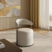 Chaise de salle à manger en cuir de luxe de style italien, fauteuil moderne minimaliste haut de gamme, chaise de bureau, chaise pour préparer le thé, tabouret à thé