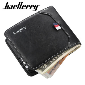 Baellerry Men's Short <b>Wallet</b> Pu Leather Tri Fold Multi Card <b>Holder</b> Black - Product Image 1