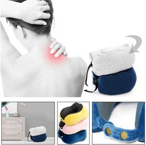 Oreiller de voiture personnalisé, appui-tête de voyage pour voiture et avion, oreiller de sommeil pour le cou en PP, meilleur nouveau logo, forme en U, coton, 100% polyester - Product Image 5