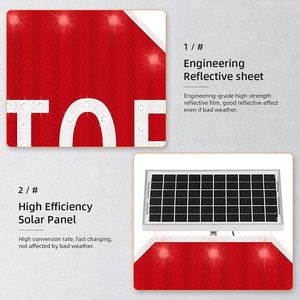 36 pulgadas portátil <span class=keywords><strong>Solar</strong></span> Powered LED Light Fabricación Iluminado <span class=keywords><strong>Road</strong></span> <span class=keywords><strong>Traffic</strong></span> <span class=keywords><strong>Sign</strong></span> Display Intermitente Señales de tráfico - Product Image 2