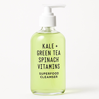 Démaquillant doux sans sulfate et équilibré au pH, gel nettoyant quotidien visage au thé vert et au chou frisé, contrôle du sébum, nettoyage en profondeur, apaisant