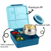 Lonchera Térmica Premium 2026 de 1600 ml para Niños, Hermética, con 4 Compartimentos, Apta para Microondas, Contenedor de Grado Alimenticio, con Tenedor y Cuchara, Libre de BPA