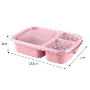 Boîte à lunch en paille <span class=keywords><strong>de</strong></span> blé, boîte bento portable avec compartiment, boîte bento <span class=keywords><strong>de</strong></span> pique-nique, récipient à fruits, vaisselle pour micro-ondes pour étudiants - Product Image 6