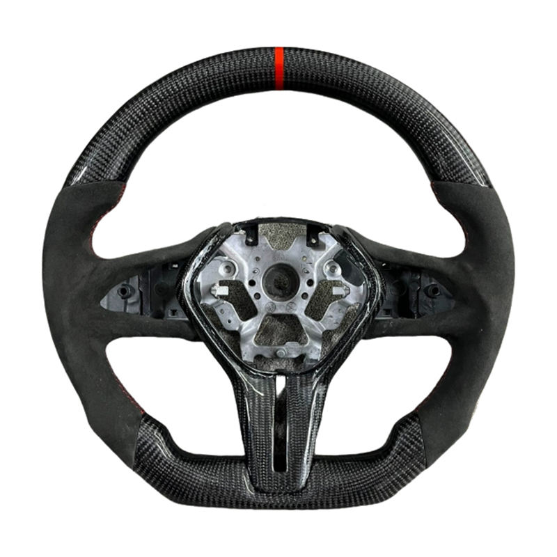 Alcantara + คาร์บอนไฟเบอร์ + แถบสีแดง + เย็บสีแดง