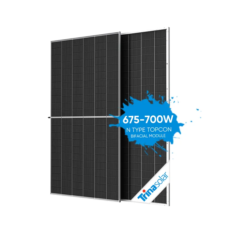 Hiệu quả cao trina panel năng lượng mặt trời 675W 680W 685W kính đôi năng lượng cao Tấm pin mặt trời cho hệ thống năng lượng mặt trời