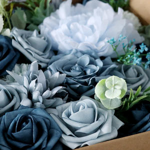 Zhuoou-caja de cartón decorativa para flores, con estampado de flores artificiales, Rosa <span class=keywords><strong>turquesa</strong></span>, azul real, a granel, venta al por mayor - Product Image 6