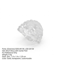 Accessoires pour figurines Gobricks GDS-90139, jouet éducatif, ensemble de blocs de construction en gros, modèle de jouet, cheveux courts ondulés pour minifigurine 26139
