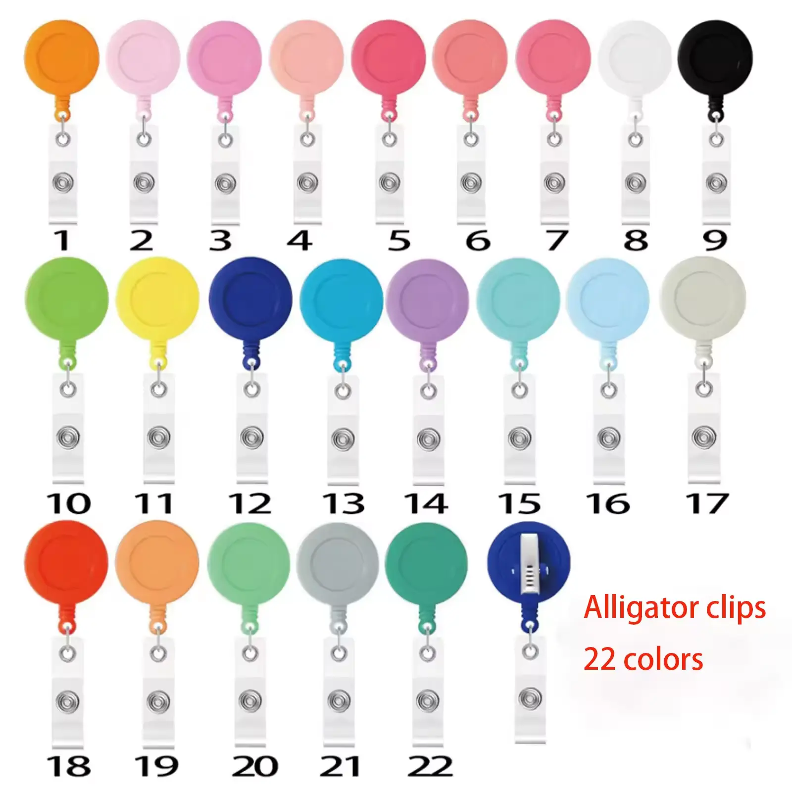 Promotional ABS Plastic Retractable Badge Reel with Alligator Clip High Rebound and Clear Pimp ID Buckle