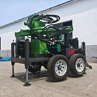Plateforme de forage mobile sur roues pour puits profonds de 230 m, équipement d'exploration de forage aquatique robuste, plateforme de forage mobile intégrée